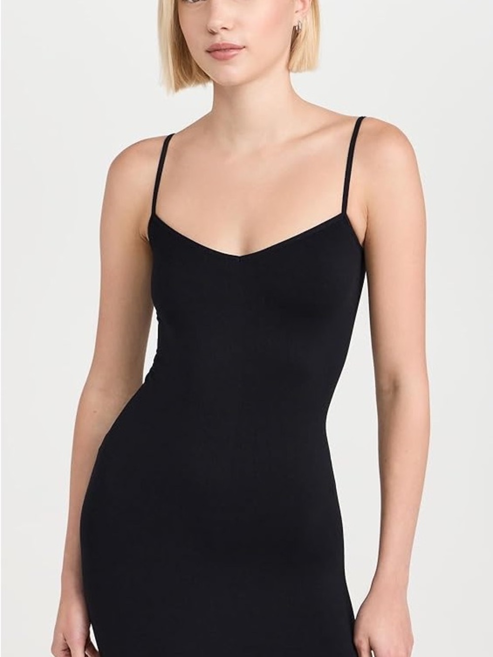 Free People Black Seamless Slip Dress with Spaghetti Straps